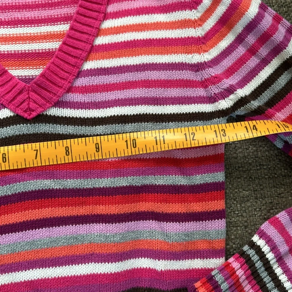 Old Navy Girls Pink 100% Cotton Size 8 Striped Sweater